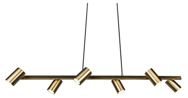 Trio - Lampadario a cavo MARLEY 6xGU10/35W/230V ottone