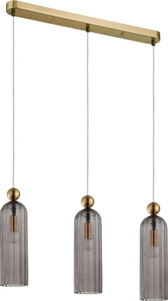 Lampadario a cavo PIEGA 3xE14/40W/230V ottone/nero fumé