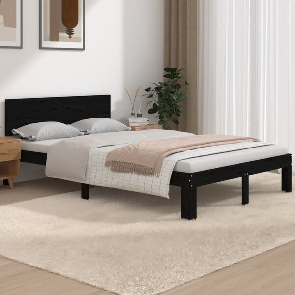 Letto Matrimoniale Moderno Struttura Letto Giroletto in Legno Massello di  Pino 120x190 cm 4FT Small Double