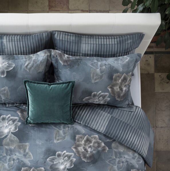 Completo Copripiumino MATRIMONIALE - 255X255 175X205 2 FEDERE 50X80 Macroflowers AVIO Raso Di Cotone Caleffi