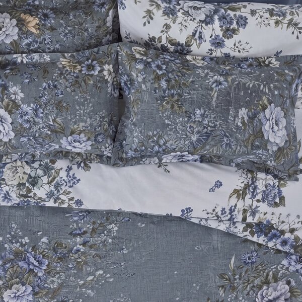 Completo Copripiumino MATRIMONIALE - 255X255 175X205 2 FEDERE 50X80 Winter Fantasy GRIGIO Raso Di Cotone Caleffi