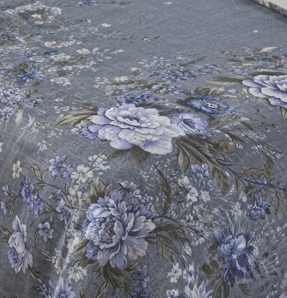 Completo Copripiumino MATRIMONIALE - 255X255 175X205 2 FEDERE 50X80 Winter Fantasy GRIGIO Raso Di Cotone Caleffi