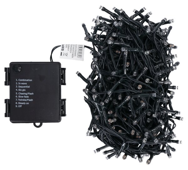 Aigostar - Catena luminosa natalizia da esterno a LED, 500 LED / 8 funzioni, 4xAA, 25,3 m, multicolore