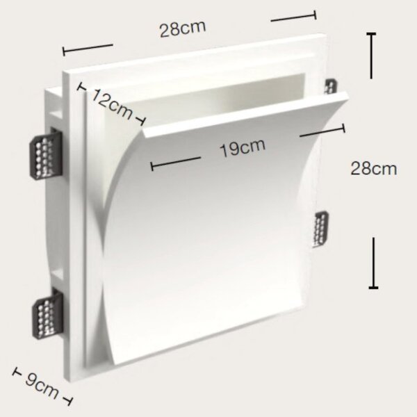 Applique gesso lampadari bartalini able 155 r7s led biemissione verniciabile - Lampadari Bartalini Gesso