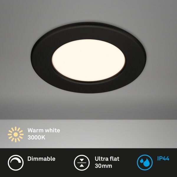 Briloner 7049015 - Faretto da incasso per bagno LED/6W/230V IP44 nero