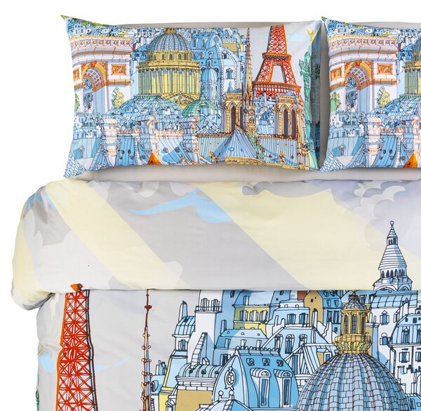 Completo Copripiumino MATRIMONIALE Paris UNICA Cotone Caleffi
