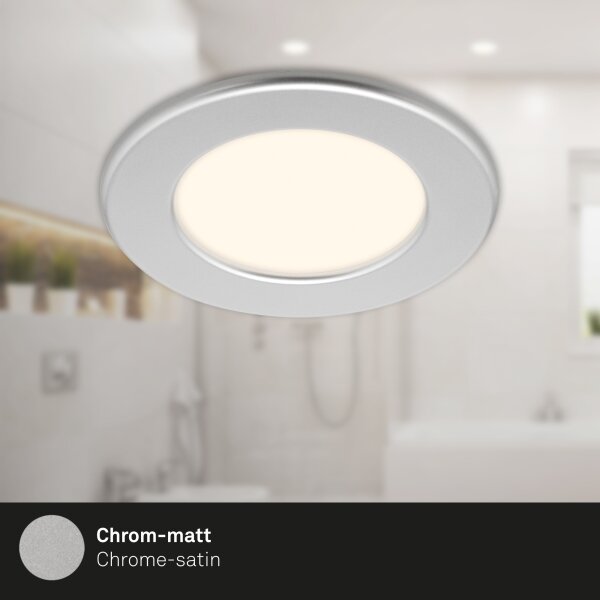 Briloner 7049014 - Plafoniera LED da incasso per bagno 6W/230V IP44 cromo opaco
