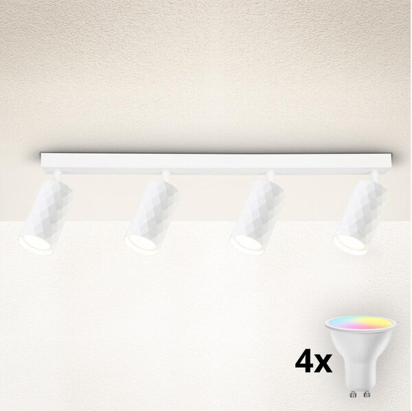 Brilagi - Faretto LED RGBW dimmerabile SELE DIAMANT 4xGU10/4,8W/230V bianco