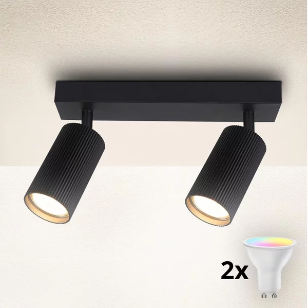Brilagi - Faretto LED RGBW dimmerabile SELE MODERN 2xGU10/4,8W/230V nero