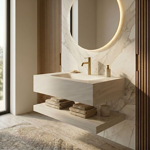 Lavabo da Parete con Mensola Rea Apollo Gran Cloud Sky 70