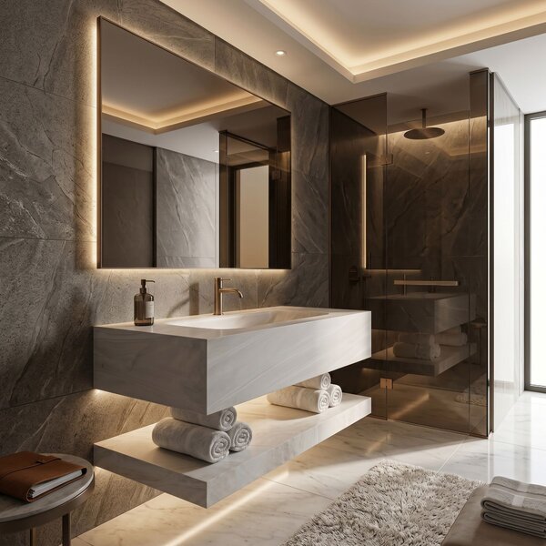 Lavabo da Parete con Mensola Rea Apollo Gran Cloud Sky 70