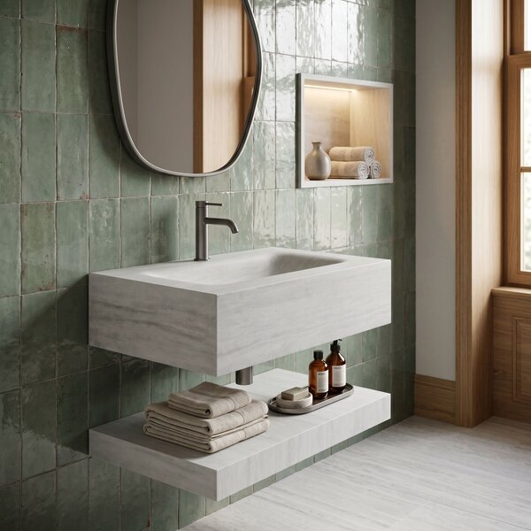 Lavabo sospeso con mensola Rea Apollo Muralto Roma 70