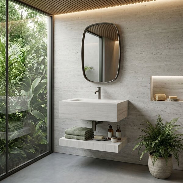 Lavabo sospeso con mensola Rea Apollo Muralto Roma 70