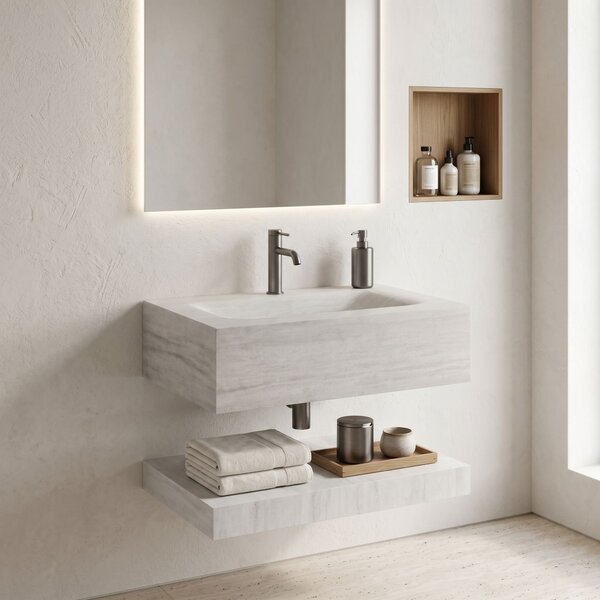Lavabo sospeso con mensola Rea Apollo Muralto Roma 70