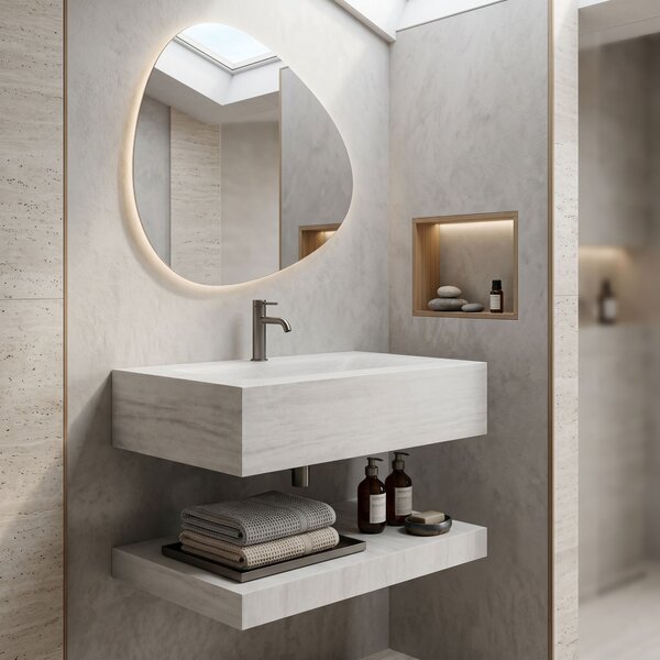 Lavabo sospeso con mensola Rea Apollo Muralto Roma 70