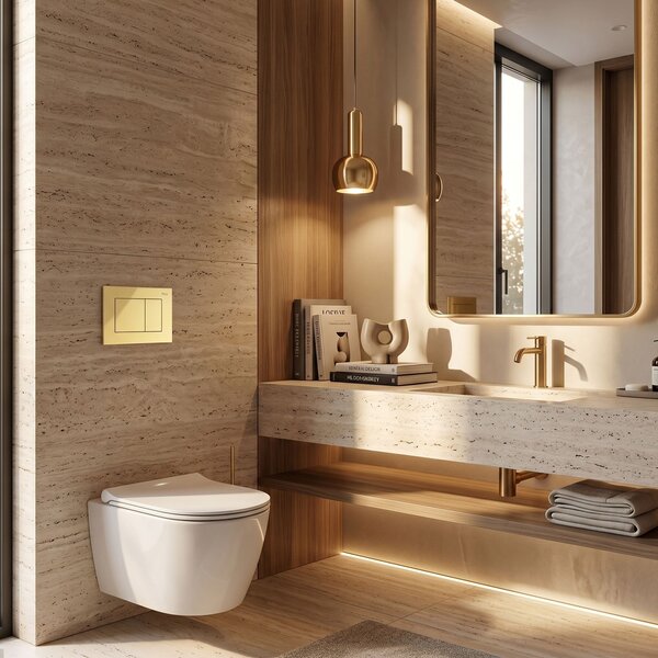 Pulsante per supporto set da incasso WC Rea J K011A-Q e Slim 024N Gold