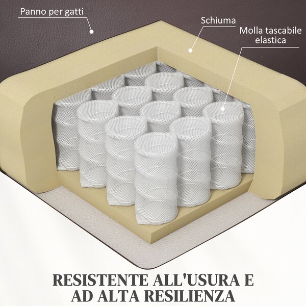 HOMCOM Poltrona Relax Alzapersona Reclinabile a 155° con 8 Punti Massaggio e Riscaldamento, Marrone|Aosom