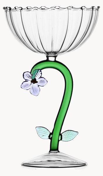 Calice champagne in vetro borosilicato fatto a mano Botanica