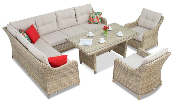 Toledo Comida 7 set in technorattan Garden Point beige