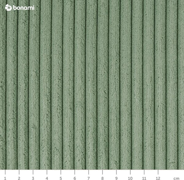 Divano angolare in verde chiaro allungabile (con penisola a sinistra) con rivestimento in velluto a coste Tori – Bonami Selection