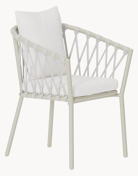 Set di 2 sedie da pranzo da giardino in bouclé con braccioli Linos