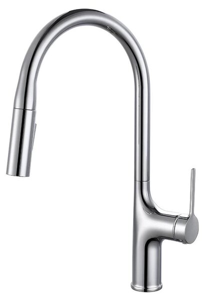 Miscelatore per cucina - Rubinetto per lavello - Doccetta estraibile - Rotazione a 360° - Installazione monoblocco - Miscelatore monocomando per acqua calda e fredda - Cromato