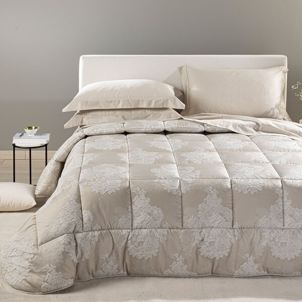 Trapunta MATRIMONIALE Gloria GHIACCIO Raso Jacquard Caleffi