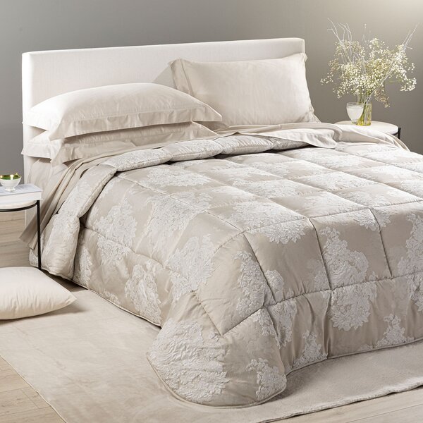 Trapunta MATRIMONIALE Gloria GHIACCIO Raso Jacquard Caleffi