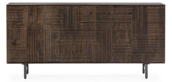 Cassettiera marrone scuro in mango massiccio 160x75x40 cm Kalai – MOME