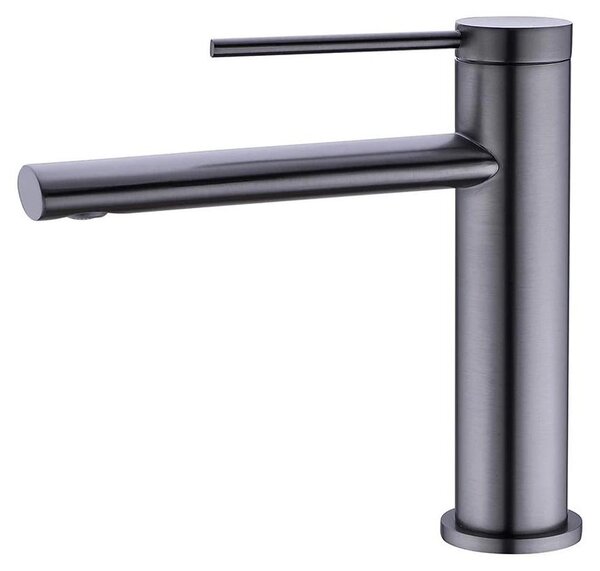 Rubinetto per bagno - Miscelatore monocomando - Montaggio su piano - Un foro - Acqua calda e fredda - Cartuccia in Vetroceramica - Grigio gunmetal