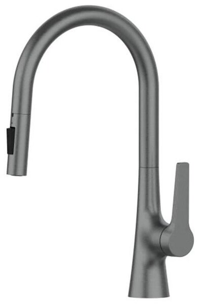 Miscelatore per cucina V72 - Rubinetto estraibile per cucina - Miscelatore monocomando - Acqua calda e fredda - Bocchetta girevole - Ottone - Grigio gunmetal