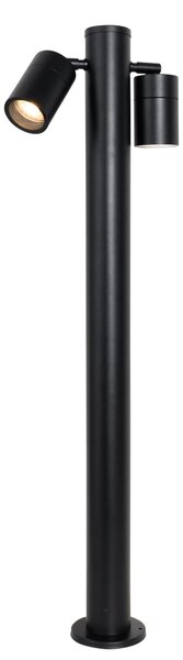 Lampada da esterno a stelo nera 80 cm IP44 orientabile 2 luci - Duo