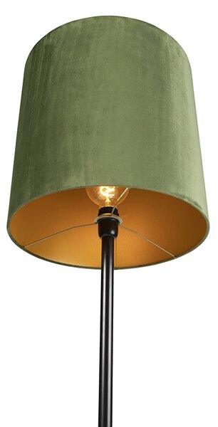 Lampada da terra botanica nera con paralume verde 40 cm - Simplo
