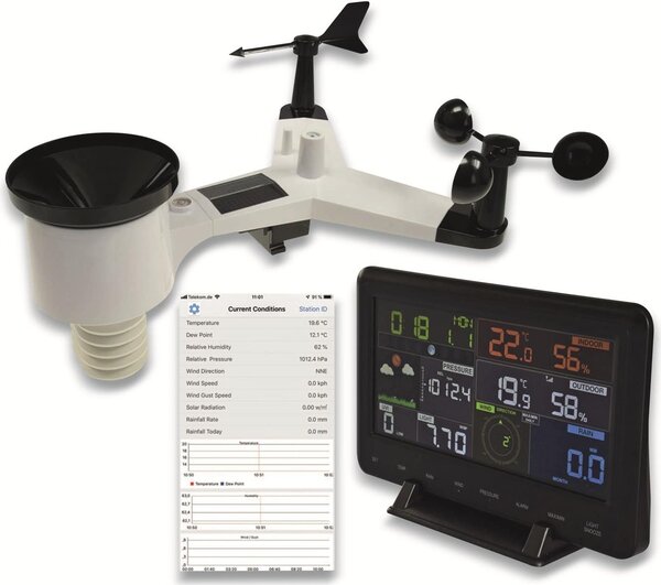 Stazione meteorologica wireless ChiliTec 12in1, WLAN, App