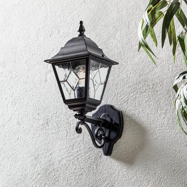 Lampade da esterno Elstead, Norfolk NR1, dimmerabile, Nero, Vetro, Antico
