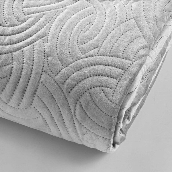 Set con copriletto e federa grigio in velluto 240x260 cm Solange – douceur d'intérieur