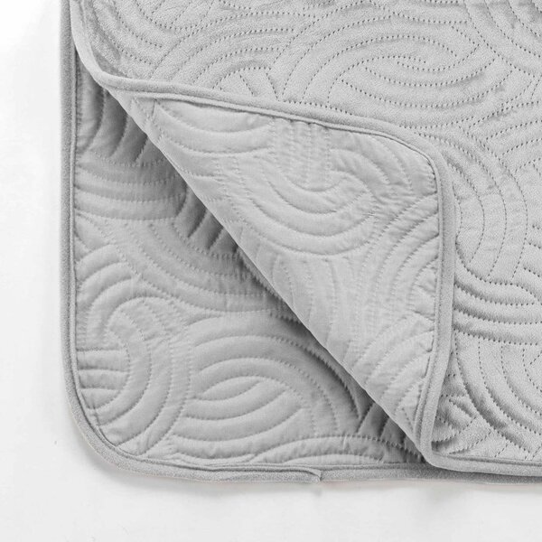 Set con copriletto e federa grigio in velluto 240x260 cm Solange – douceur d'intérieur