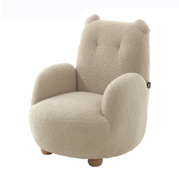 Poltrona per bambini beige con rivestimento in bouclé Rocky – Vipack