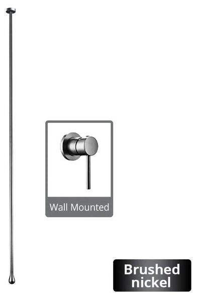 Miscelatore monocomando per lavabo da bagno, per montaggio a parete o a soffitto, da incasso, con corpo in ottone e finitura in nichel spazzolato