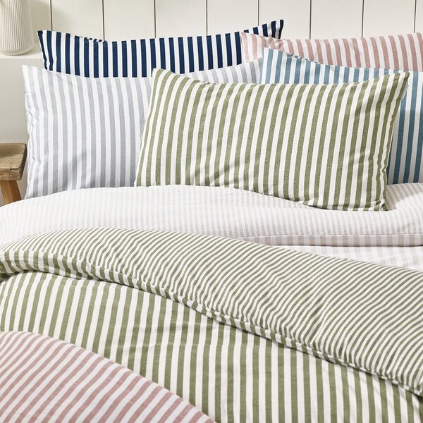 Set copripiumino e federa blu scuro in flanella per letto singolo 135x200 cm Stripe – Catherine Lansfield