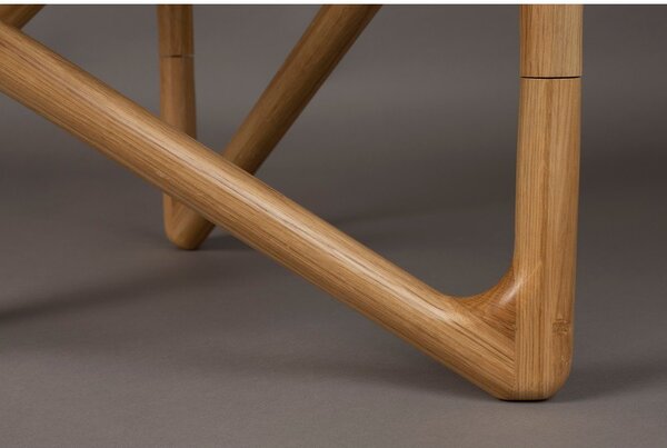 Tavolino da salotto rotondo di colore naturale con piano in vetro ø 80 cm Naia – Dutchbone