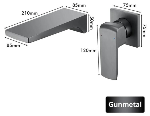 Rubinetto per lavabo da bagno - Miscelatore monocomando - Acciaio inossidabile 304 - Acqua calda e fredda - Montaggio a 2 fori - Cartuccia in Vetroceramica - Ottone