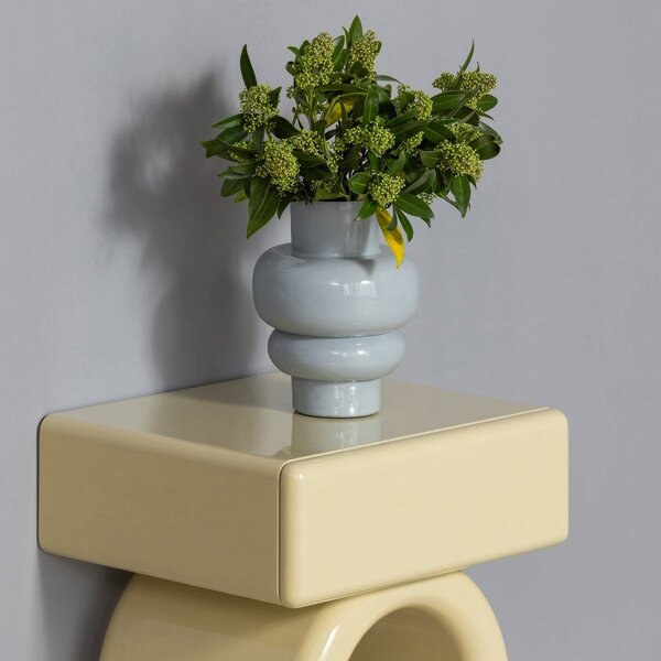 Vaso grigio chiaro in metallo (altezza totale 27 cm) Auri – WOOOD