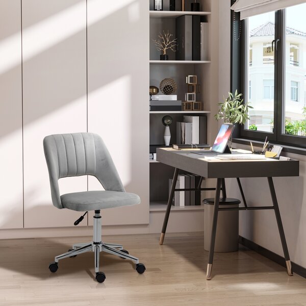 Vinsetto Sedia da Ufficio Ergonomica e Girevole, Sedia Imbottita per Scrivania con Altezza Regolabile, Grigio 49x54x79-91cm|Aosom