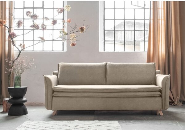 Divano in velluto beige 225 cm Charming Charlie - Miuform