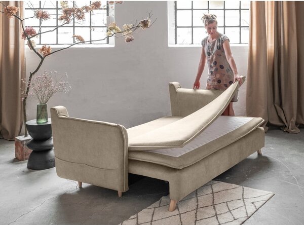 Divano in velluto beige 225 cm Charming Charlie - Miuform