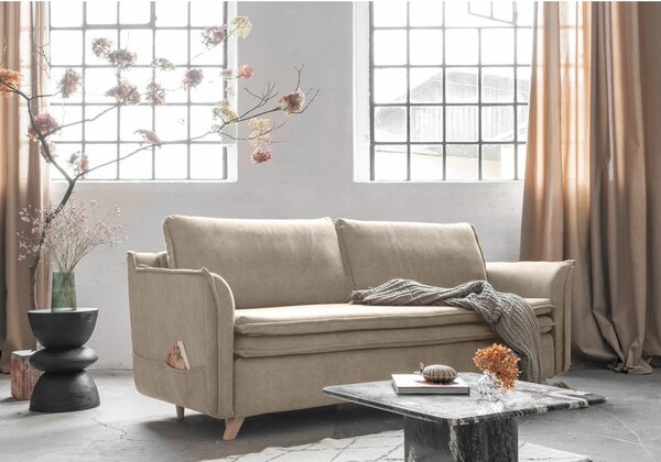 Divano in velluto beige 225 cm Charming Charlie - Miuform