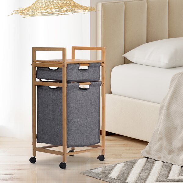 Cesto Portabiancheria Sporca XL 110L | Bambù Con Coperchio | Per Bagno E Camera | 77x44x33cm - Foto 12