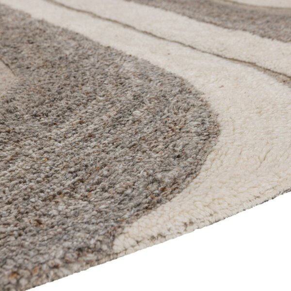 Tappeto grigio/beige in misto lana 170x240 cm Moro – WOOOD