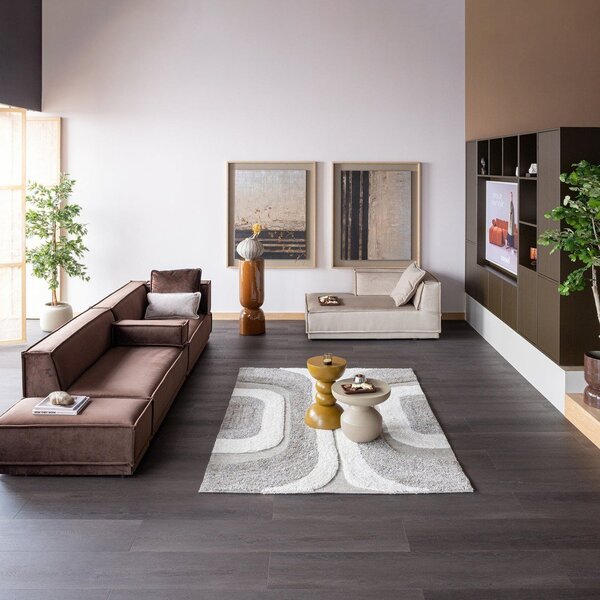 Tappeto grigio/beige in misto lana 170x240 cm Moro – WOOOD